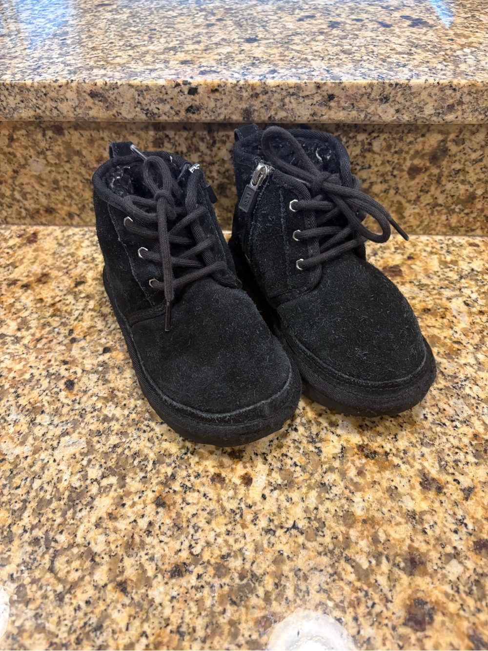 Ugg Neumel II Black Suede Side Zip Chukka Boots Toddler Boys 11